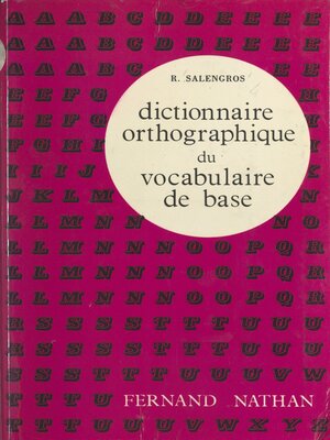 cover image of Dictionnaire orthographique du vocabulaire de base